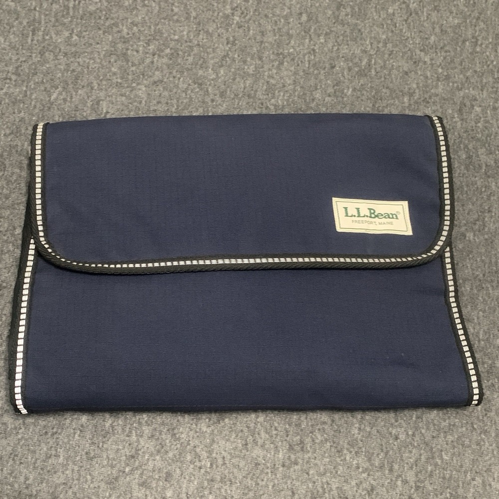 LL Bean Blue Accordion Paper Folder Planner File Minder Case Made in USA